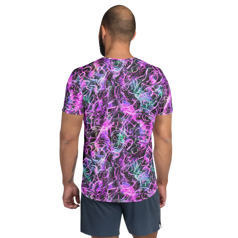 Magenta Maze on Men's Athletic T-Shirt — Back