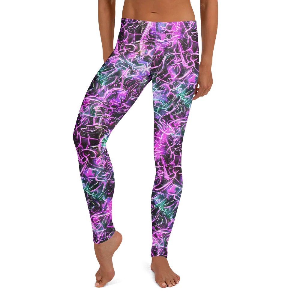 Magenta Maze on Leggings — Front