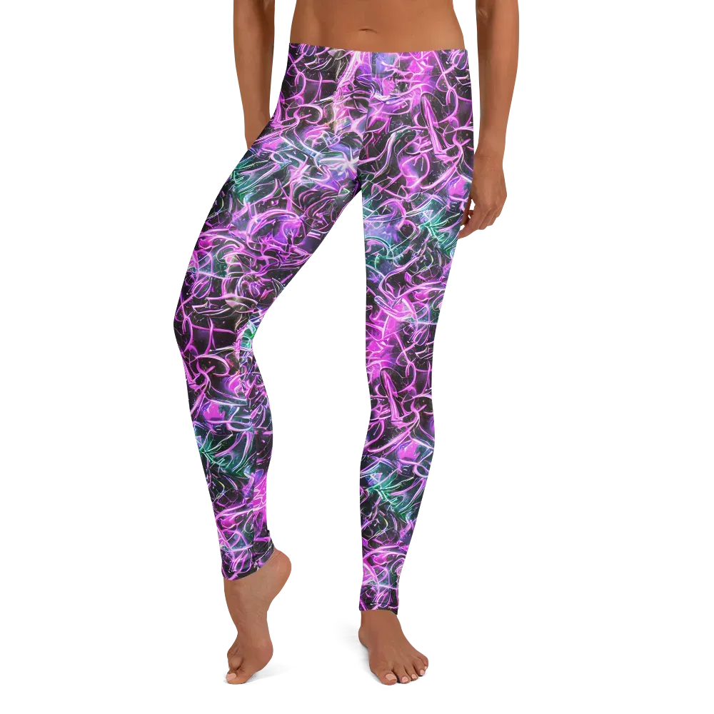 Magenta Maze on Leggings — Front