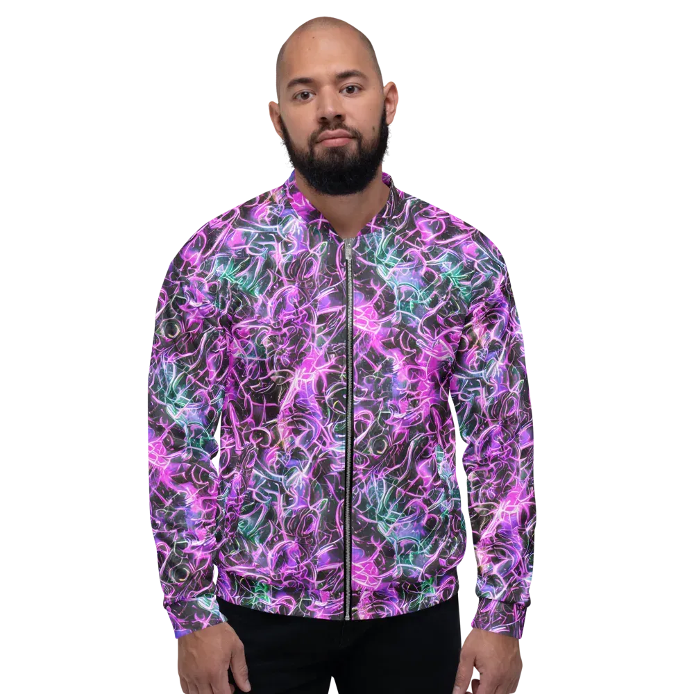 Magenta Maze on Bomber Jacket — Front