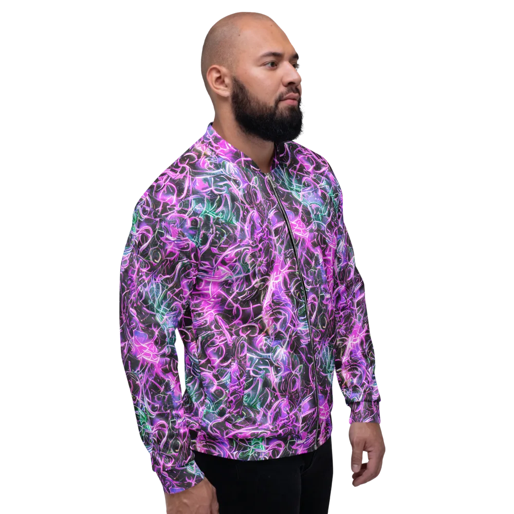 Magenta Maze on Bomber Jacket — Right