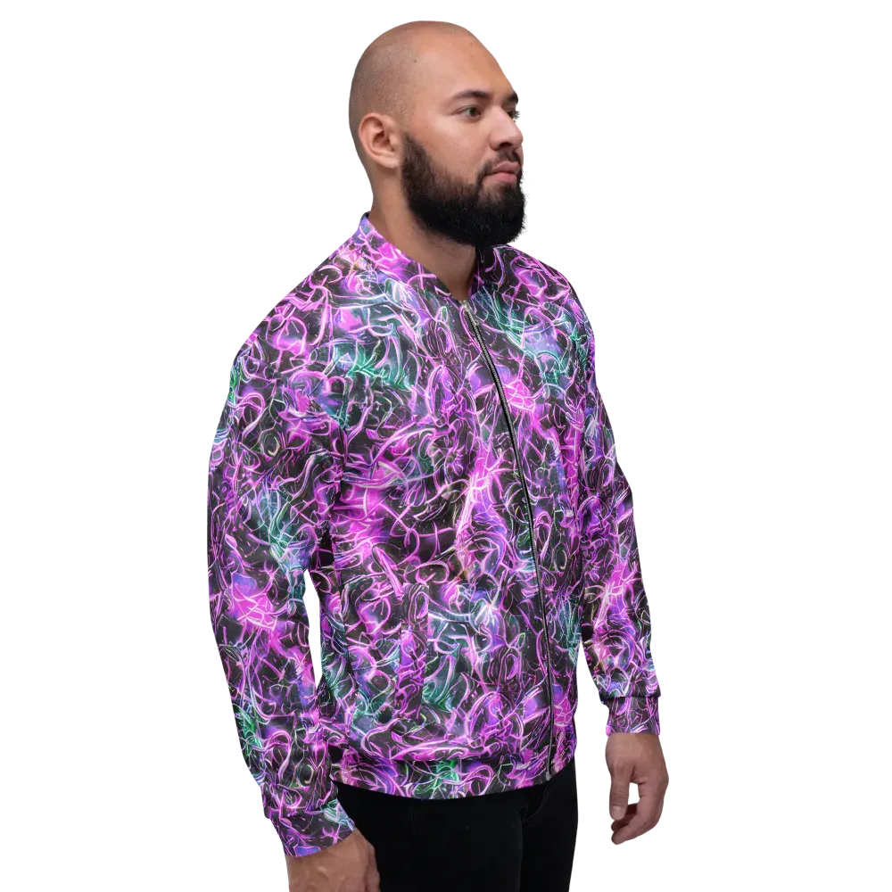 Magenta Maze on Bomber Jacket — Right