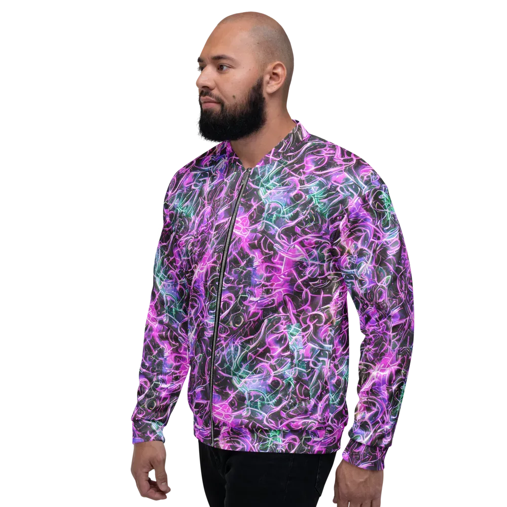 Magenta Maze on Bomber Jacket — Left