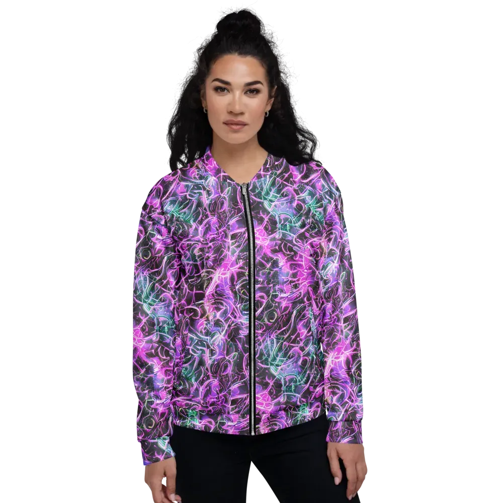 Magenta Maze on Bomber Jacket — Front