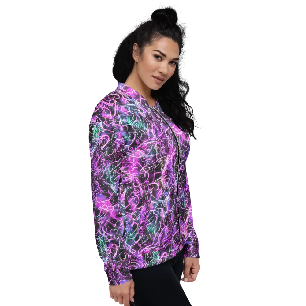 Magenta Maze on Bomber Jacket — Right