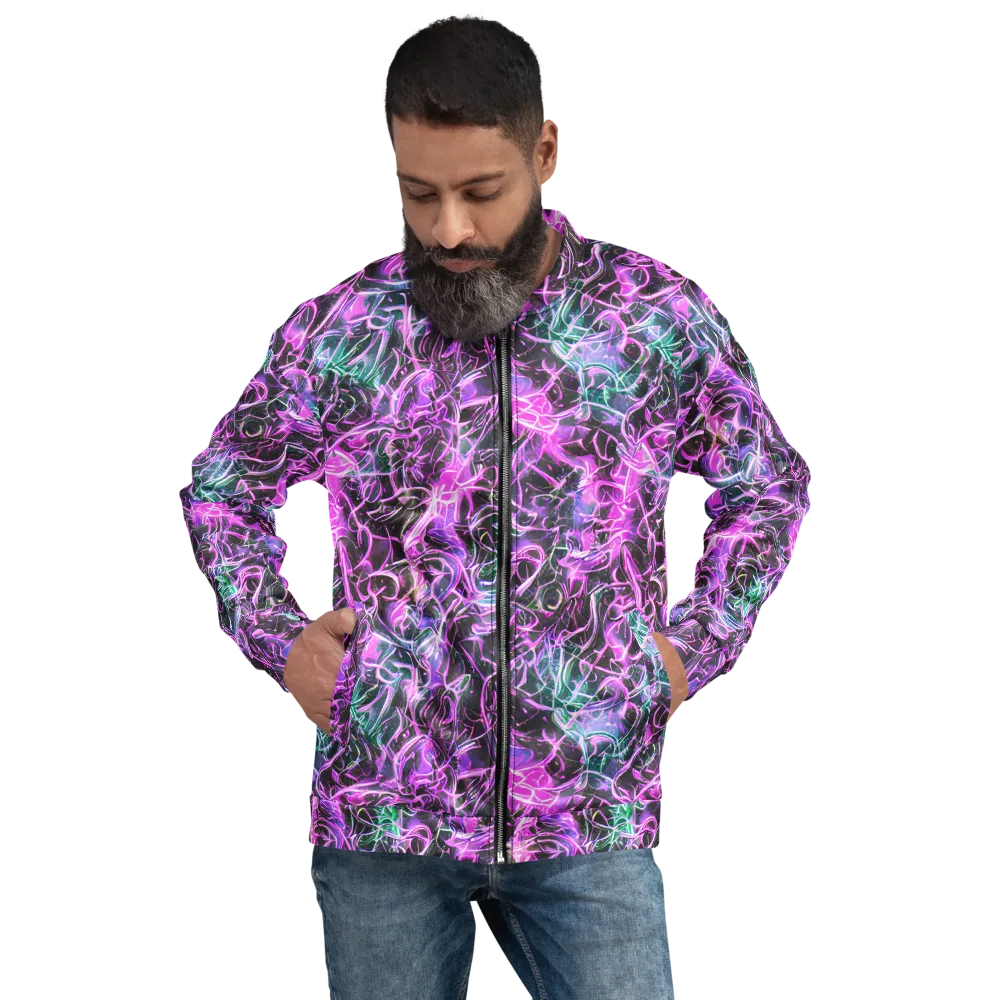 Magenta Maze on Bomber Jacket — Front