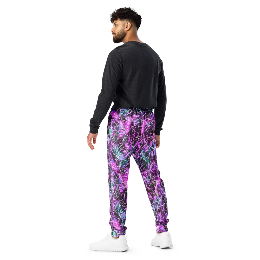 Magenta Maze on Men's Joggers — Back