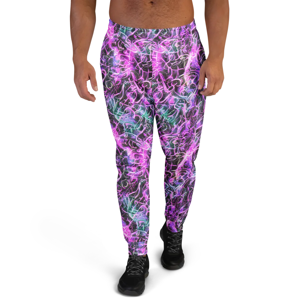 Magenta Maze on Men's Joggers — Front