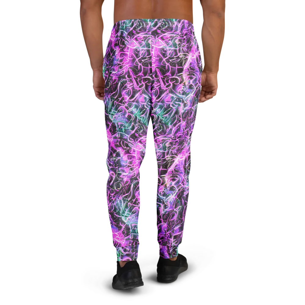 Magenta Maze on Men's Joggers — Back