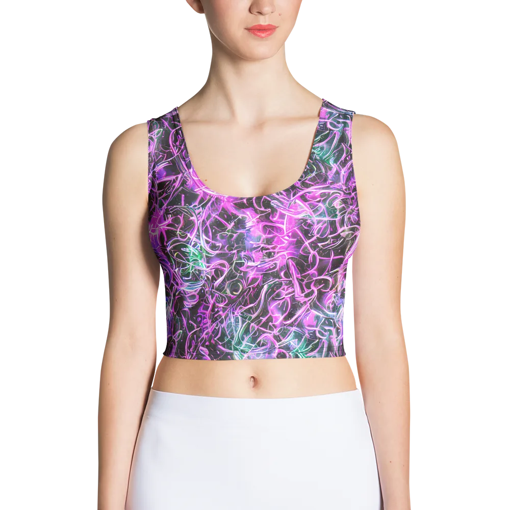 Magenta Maze on Crop Top — Front