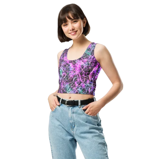 Magenta Maze on a Crop Top