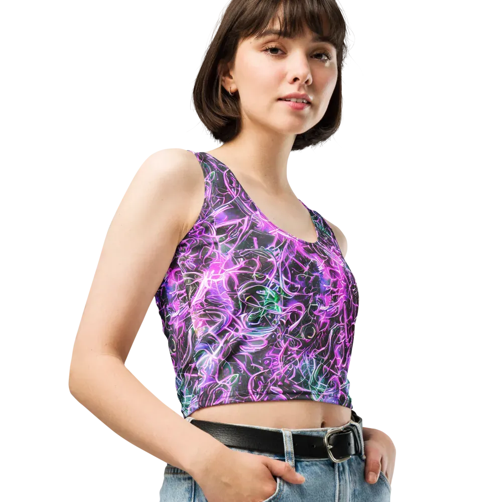 Magenta Maze on Crop Top — Right Front