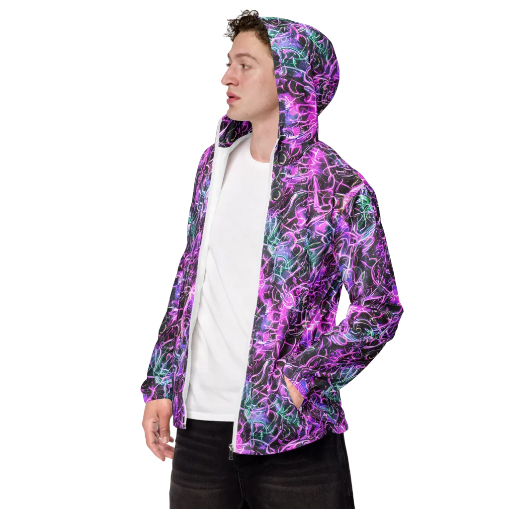 Magenta Maze on Men's Windbreaker — Left Front