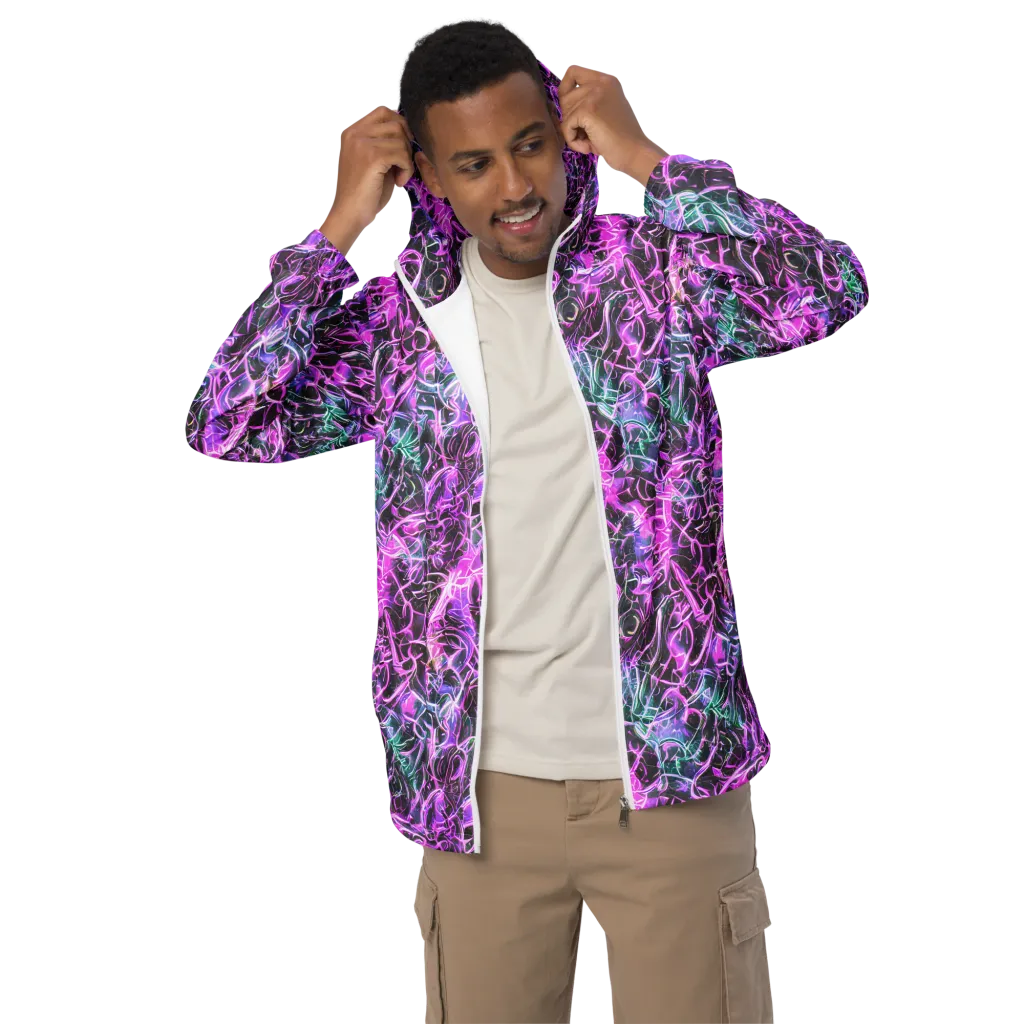 Magenta Maze on Men's Windbreaker — Front