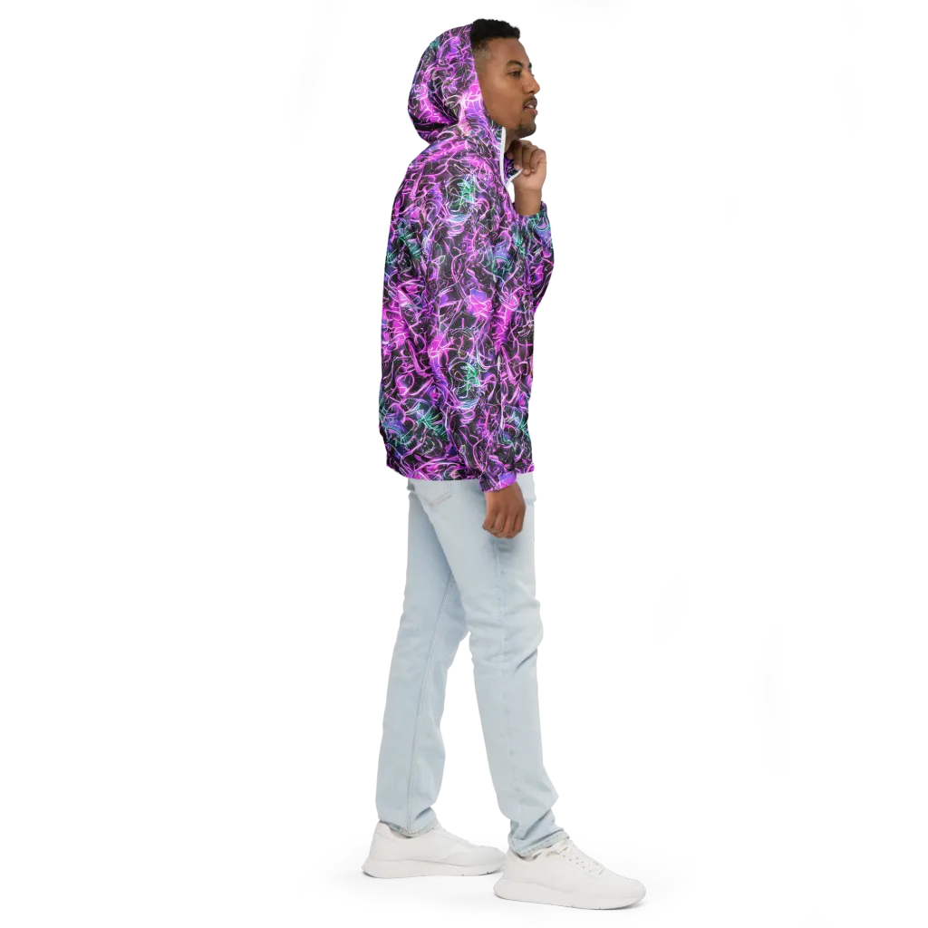 Magenta Maze on Men's Windbreaker — Right
