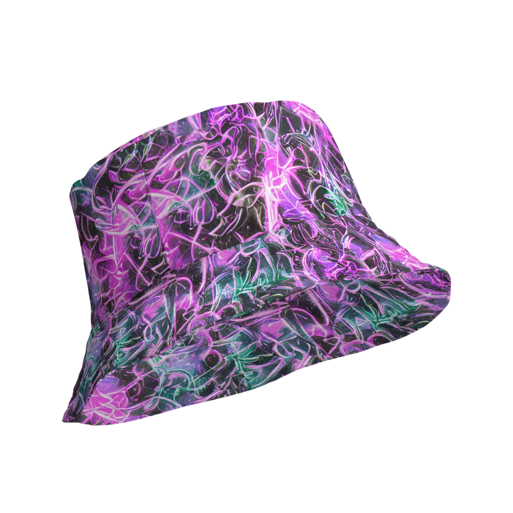 Magenta Maze on Reversible Bucket Hat — Product details Outside