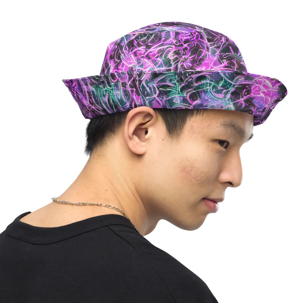 Magenta Maze on Reversible Bucket Hat — Right Outside