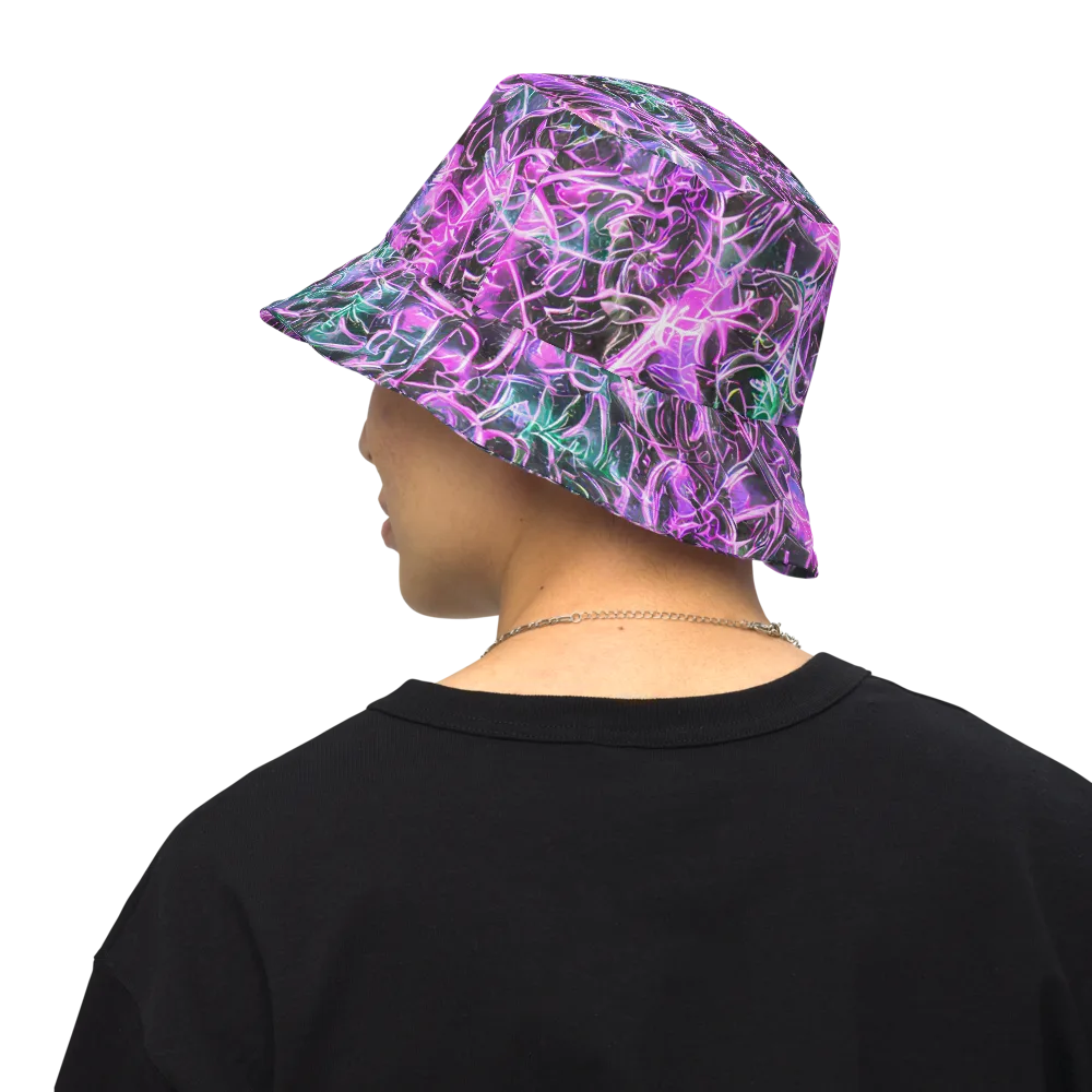 Magenta Maze on Reversible Bucket Hat — Back Inside