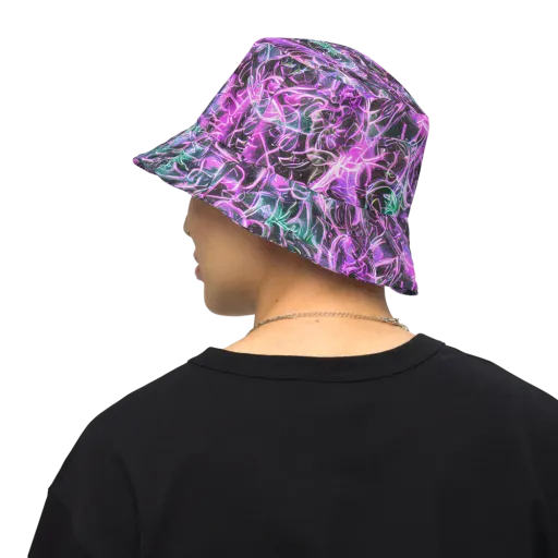 Magenta Maze on a Reversible Bucket Hat