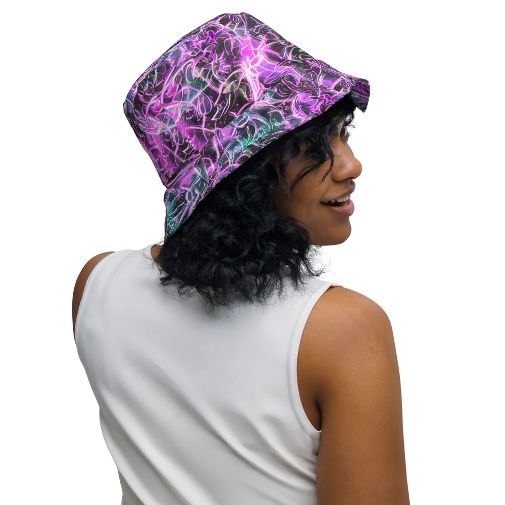 Magenta Maze on Reversible Bucket Hat — Right Outside