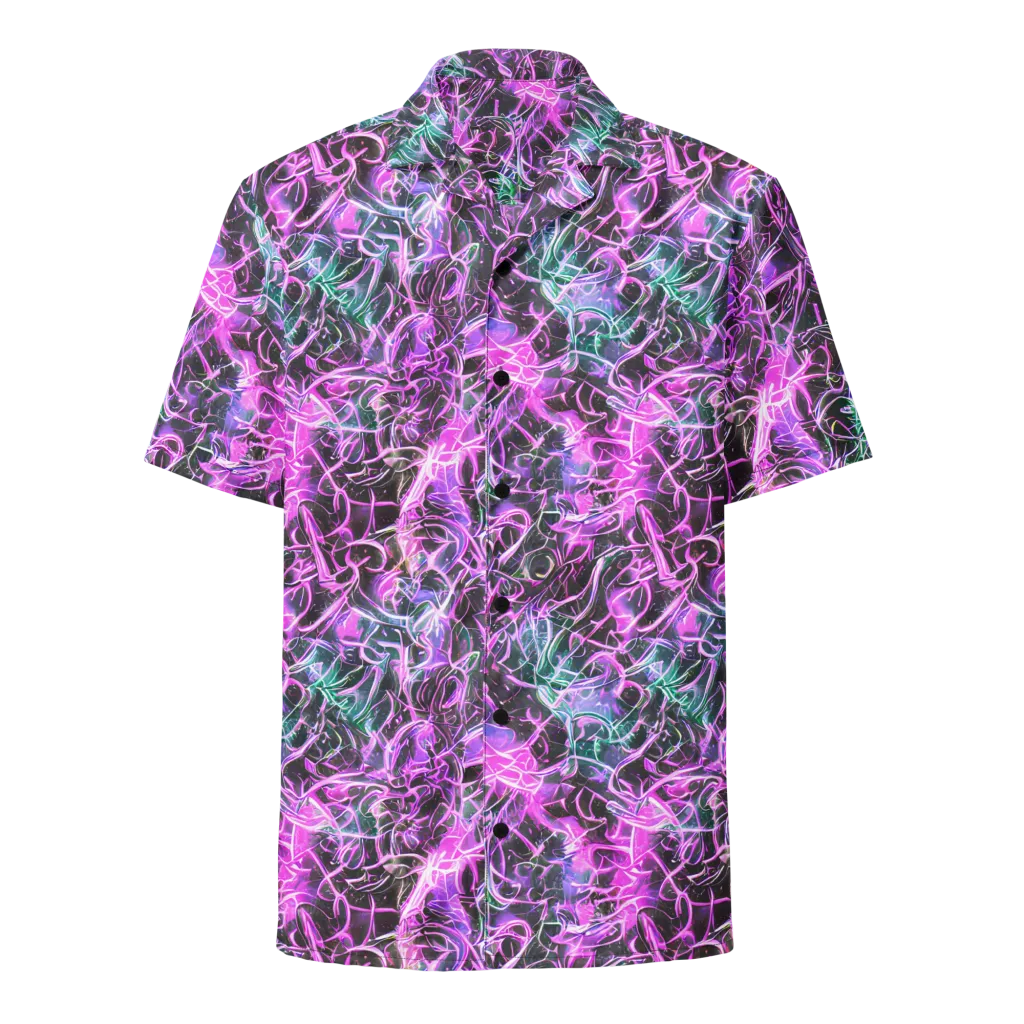 Magenta Maze on Button Shirt — Front