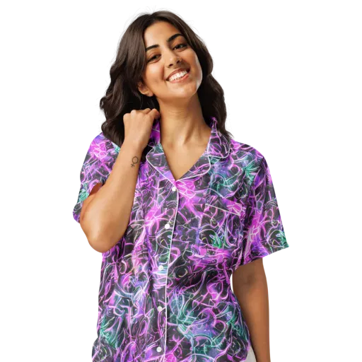 Magenta Maze on a Women's Short Sleeve Pajama Top