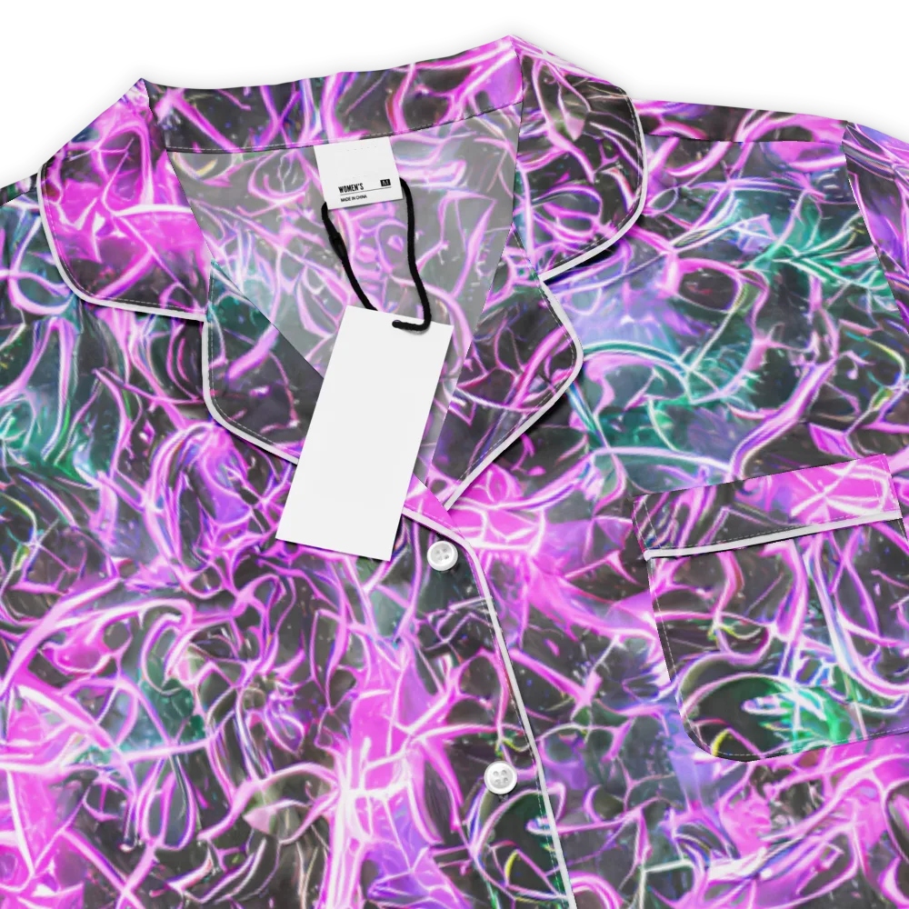 Magenta Maze on Women's Short Sleeve Pajama Top — Product details