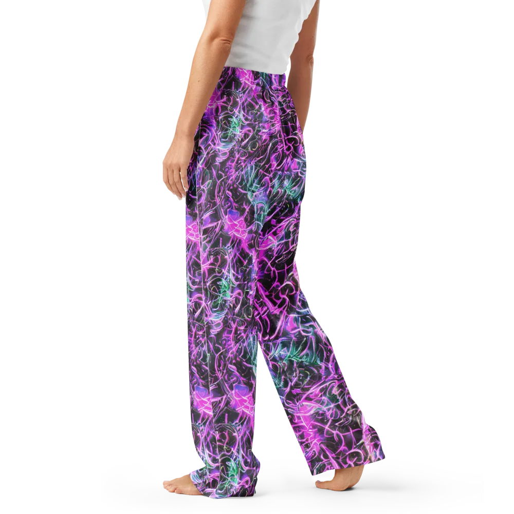 Magenta Maze on Women's Pajama Pants — Left