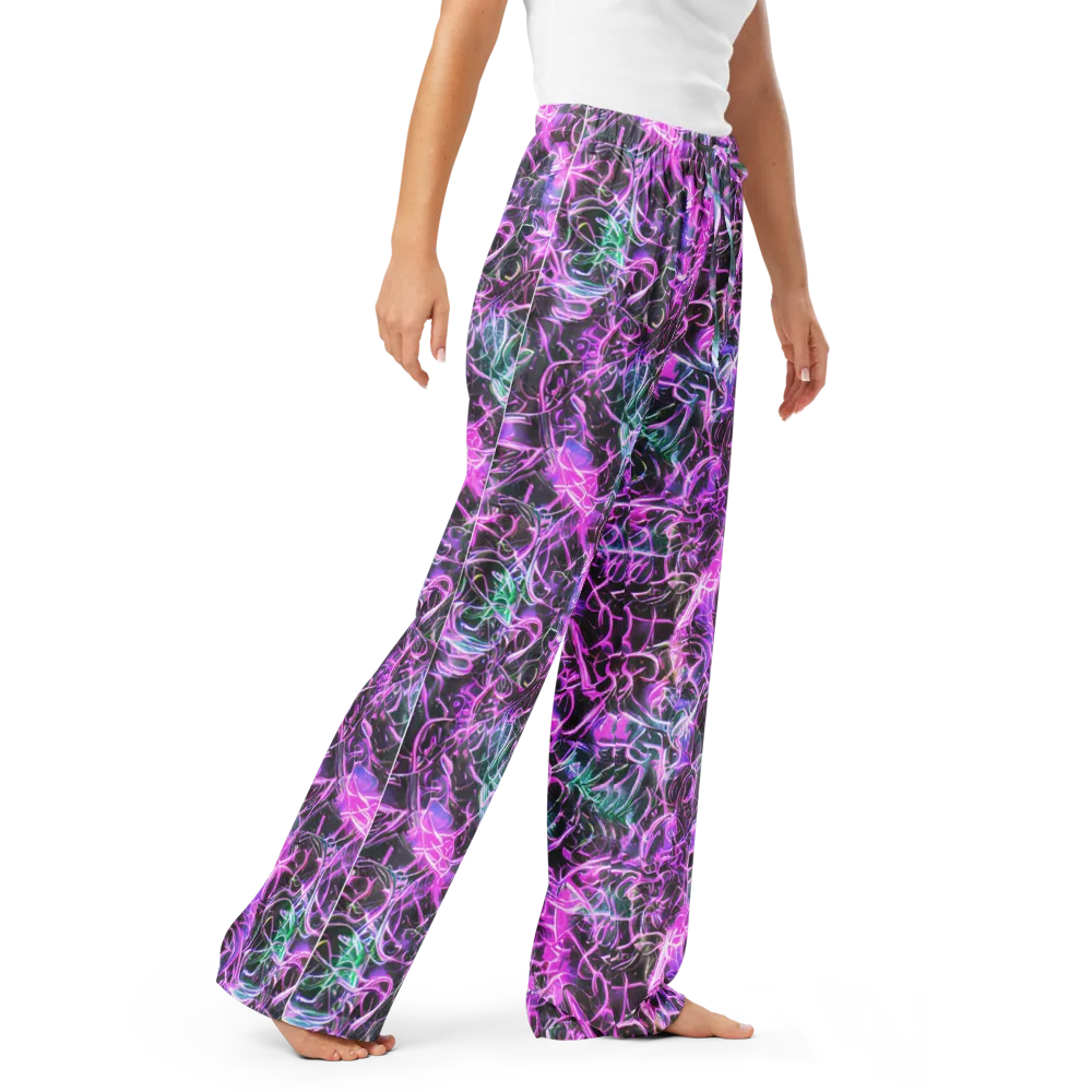 Magenta Maze on Women's Pajama Pants — Right Front