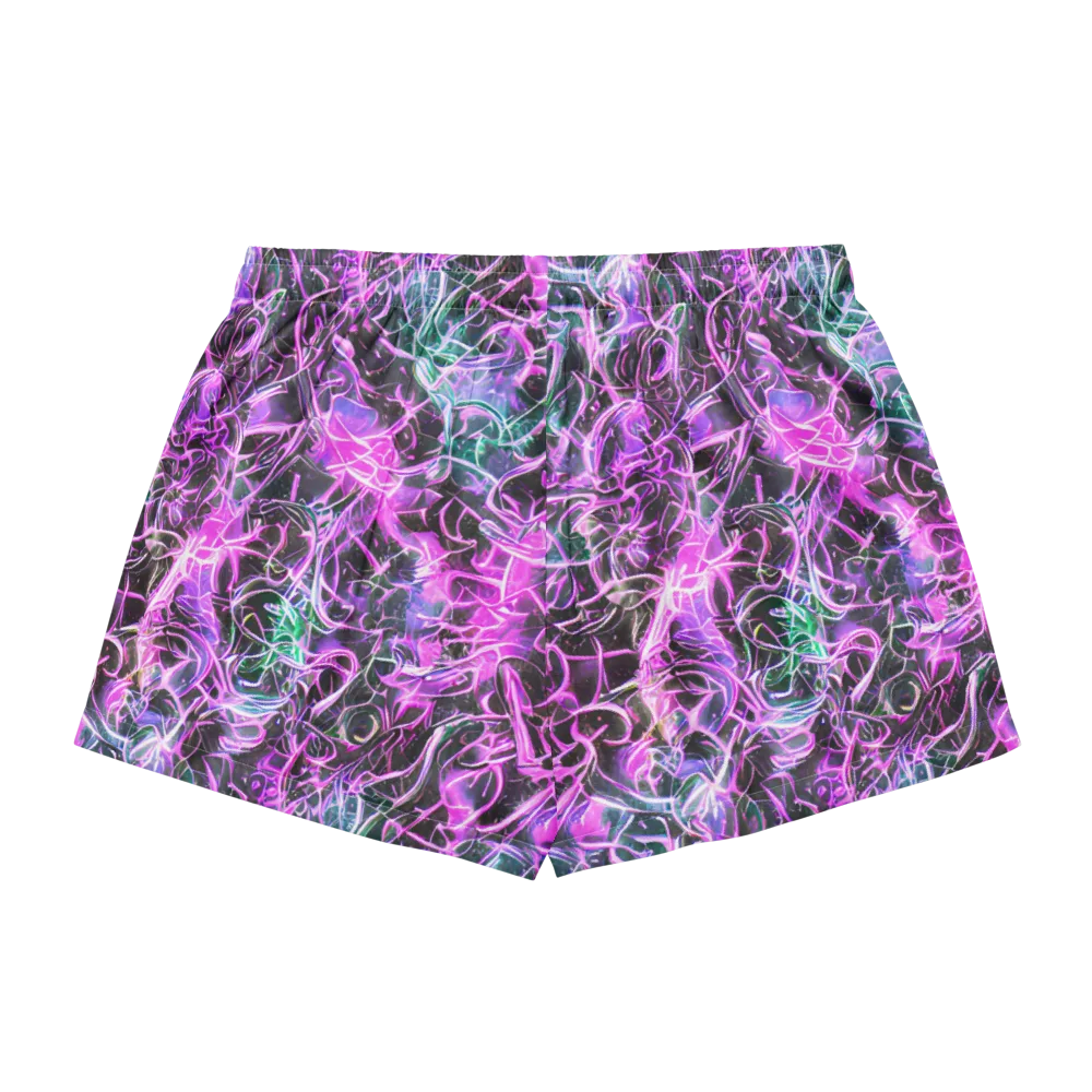 Magenta Maze on Women's Pajama Shorts — Back