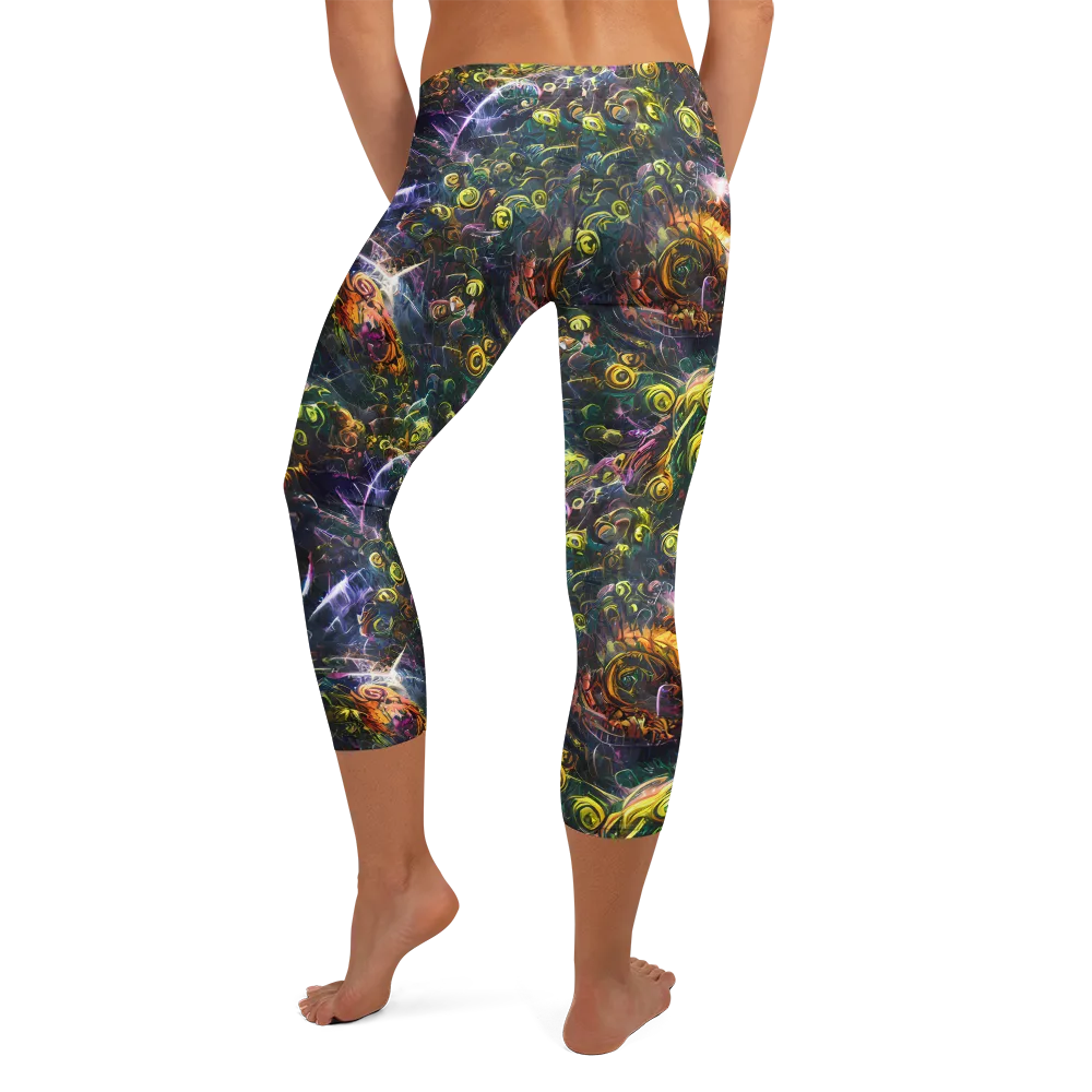 Midnight Vines on Capri Leggings — Back