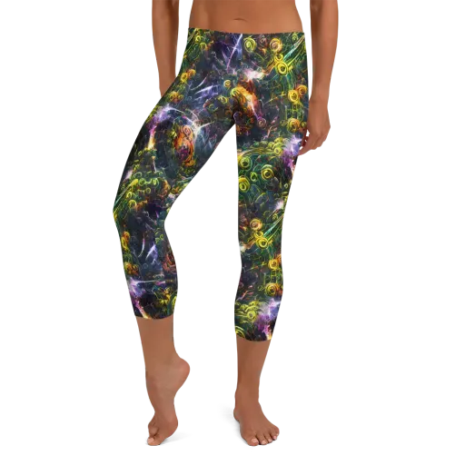 Midnight Vines on a Capri Leggings