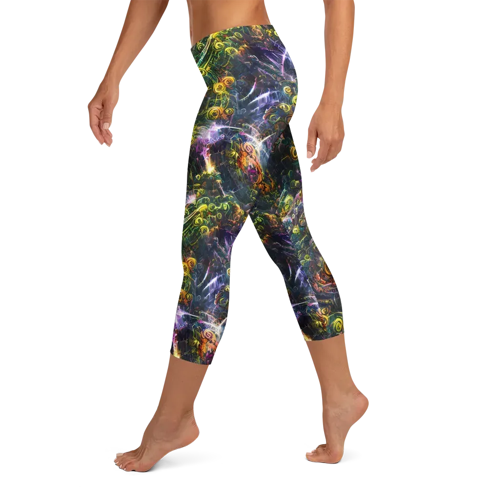 Midnight Vines on Capri Leggings — Left