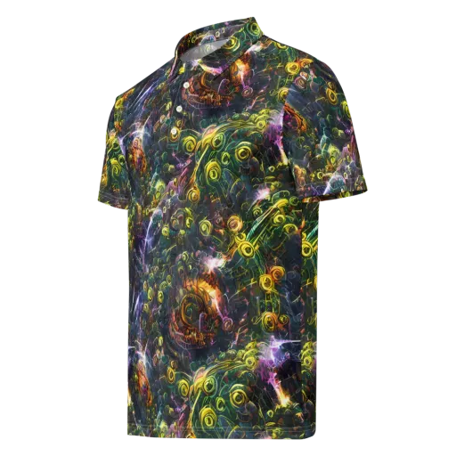 Midnight Vines on a Men's Slim Fit Polo Shirt