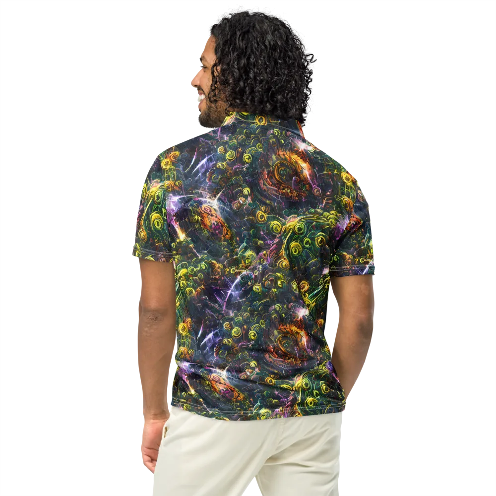 Midnight Vines on Men's Slim Fit Polo Shirt — Back