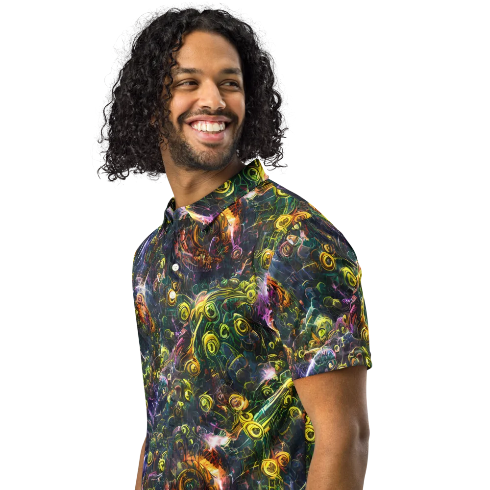 Midnight Vines on Men's Slim Fit Polo Shirt — Left Front