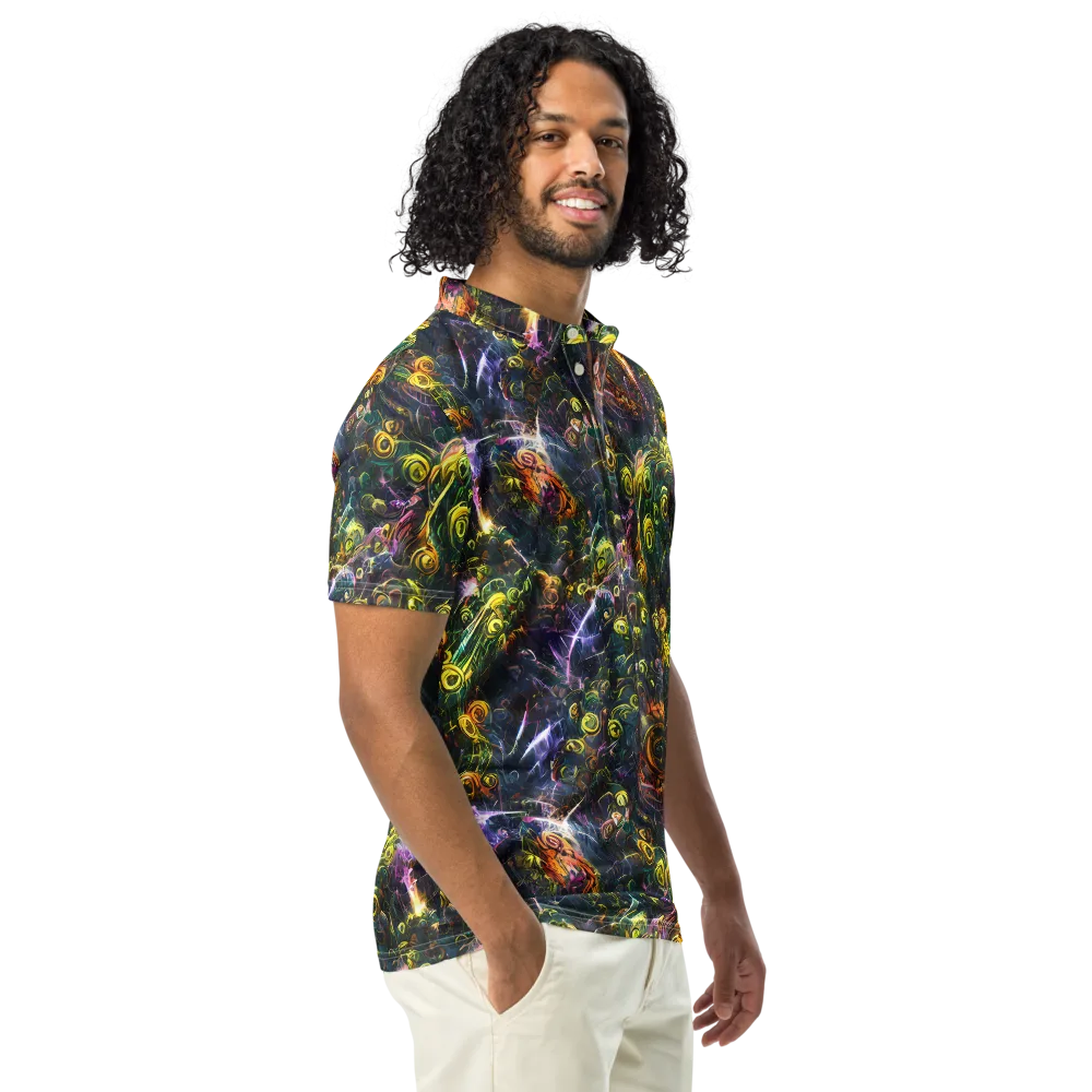 Midnight Vines on Men's Slim Fit Polo Shirt — Right Front