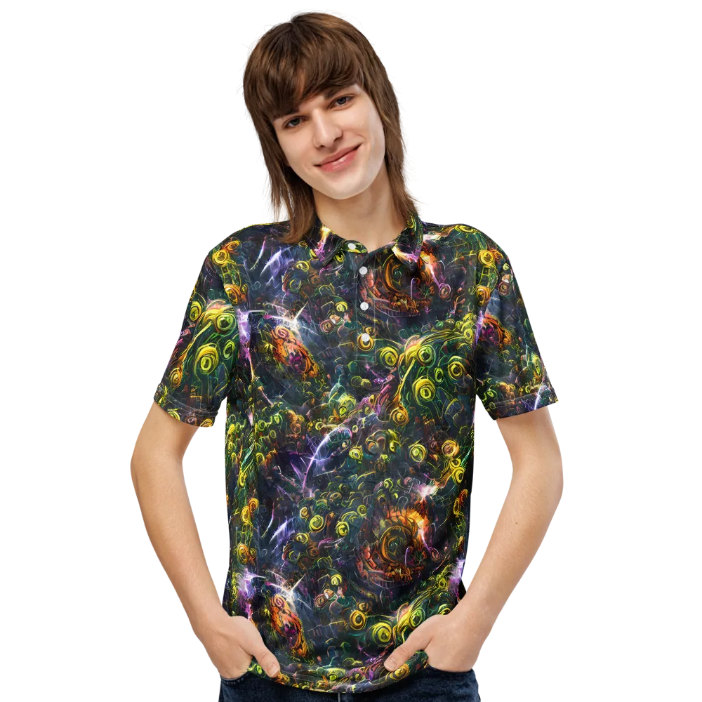 Midnight Vines on Men's Slim Fit Polo Shirt — Front
