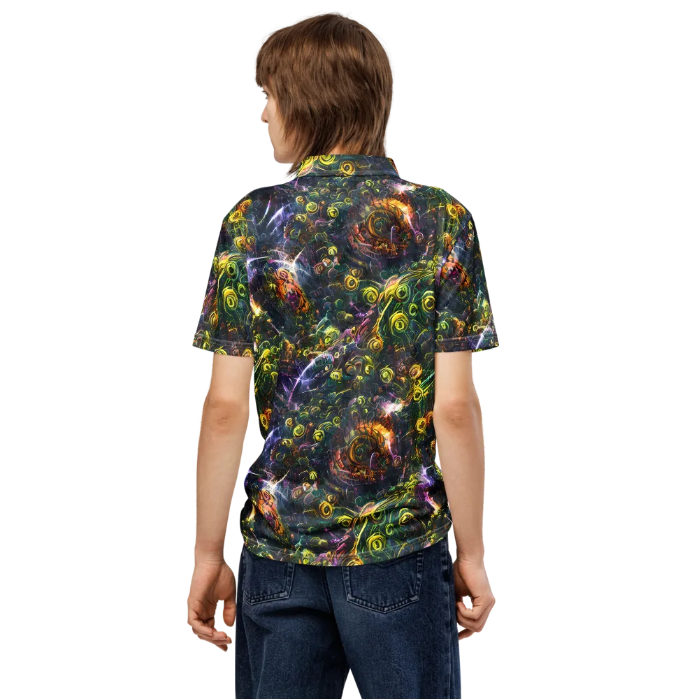 Midnight Vines on Men's Slim Fit Polo Shirt — Back