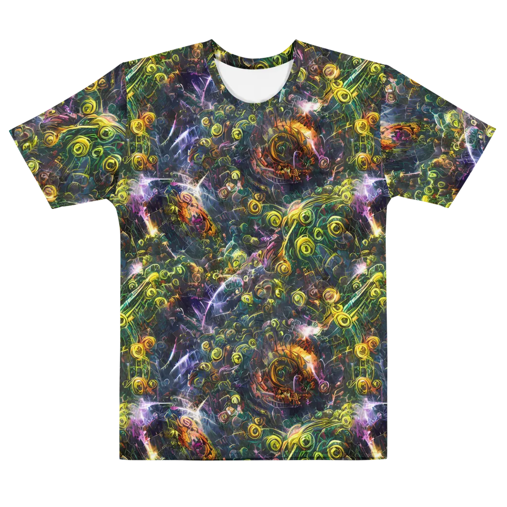 Midnight Vines on Men's Cotton Crew Neck T-Shirt — Front