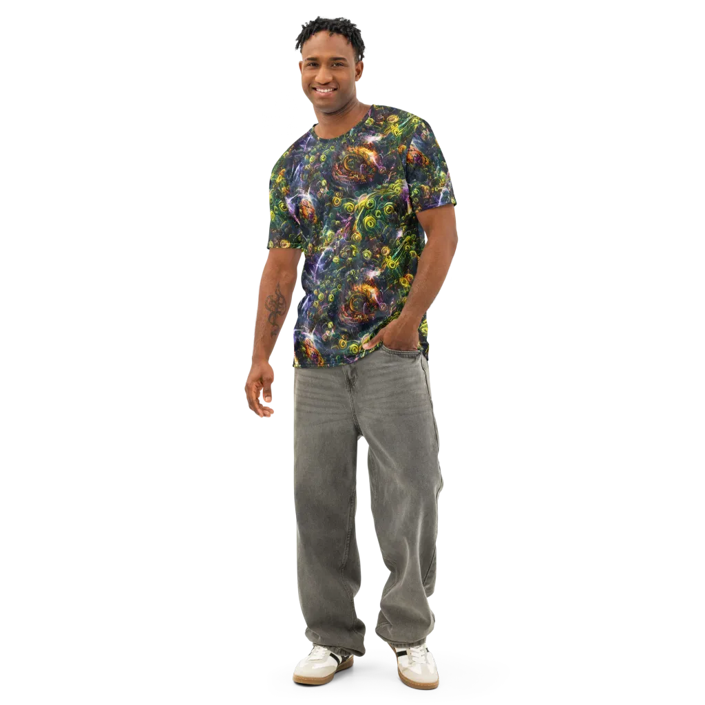 Midnight Vines on Men's Cotton Crew Neck T-Shirt — Front