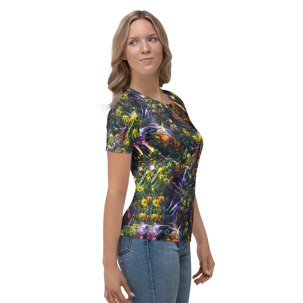 Midnight Vines on Women's Crew Neck T-Shirt — Right