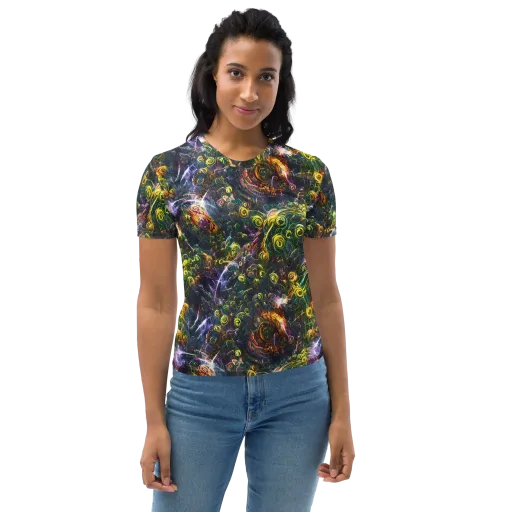 Midnight Vines on a Women's Crew Neck T-Shirt