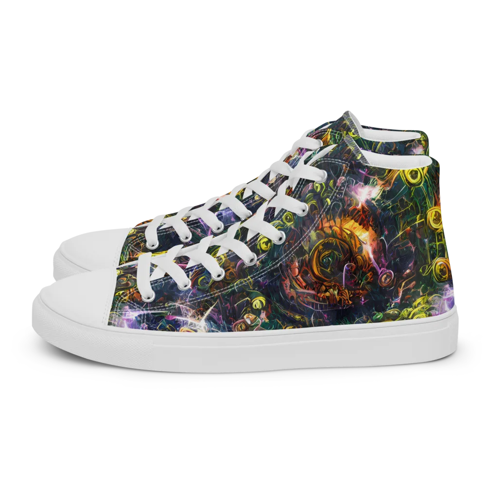 Midnight Vines on Women's High Top Canvas Shoes — Left
