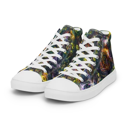 Midnight Vines on a Women's High Top Canvas Shoes