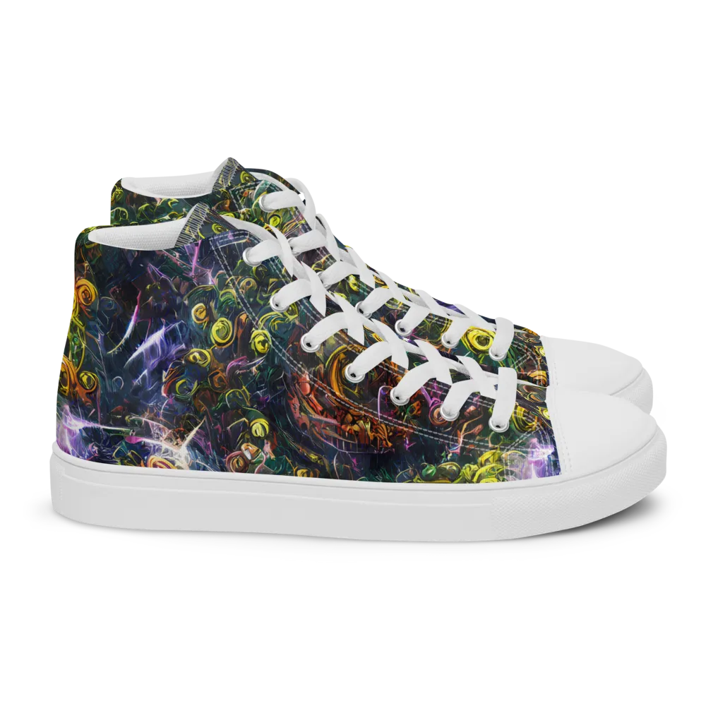 Midnight Vines on Women's High Top Canvas Shoes — Right