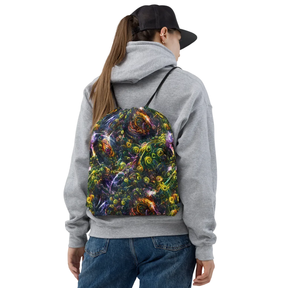 Midnight Vines on Drawstring Bag — Front