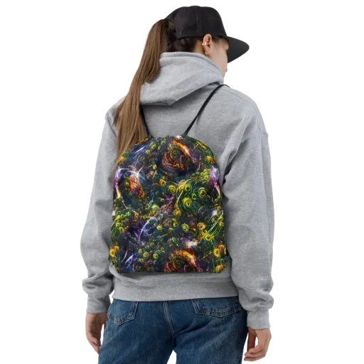 Midnight Vines on a Drawstring Bag