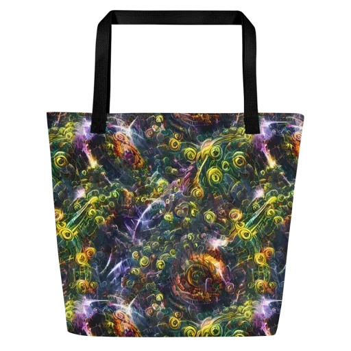 Midnight Vines on a Large Tote Bag W/ Pocket