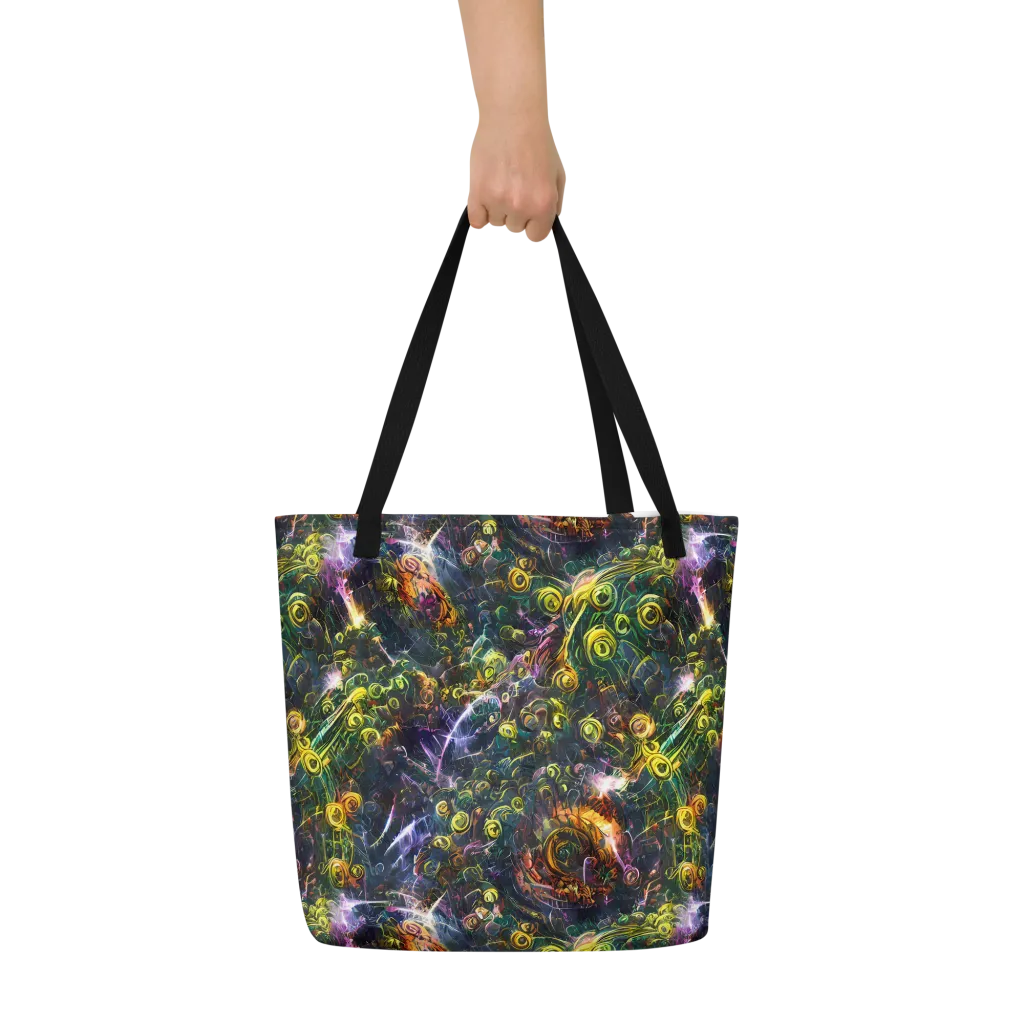 Midnight Vines on Large Tote Bag W/ Pocket — Front